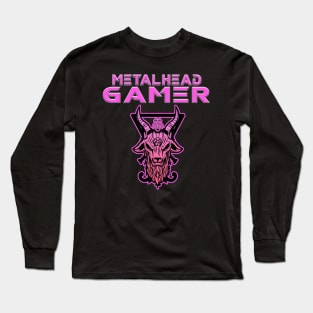 Metalhead Gamer Baphomet Pink Long Sleeve T-Shirt